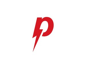 P Letter Lightning Logo Template