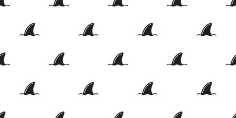 Shark fin seamless pattern vector dolphin tile background repeat wallpaper scarf isolated illustration doodle