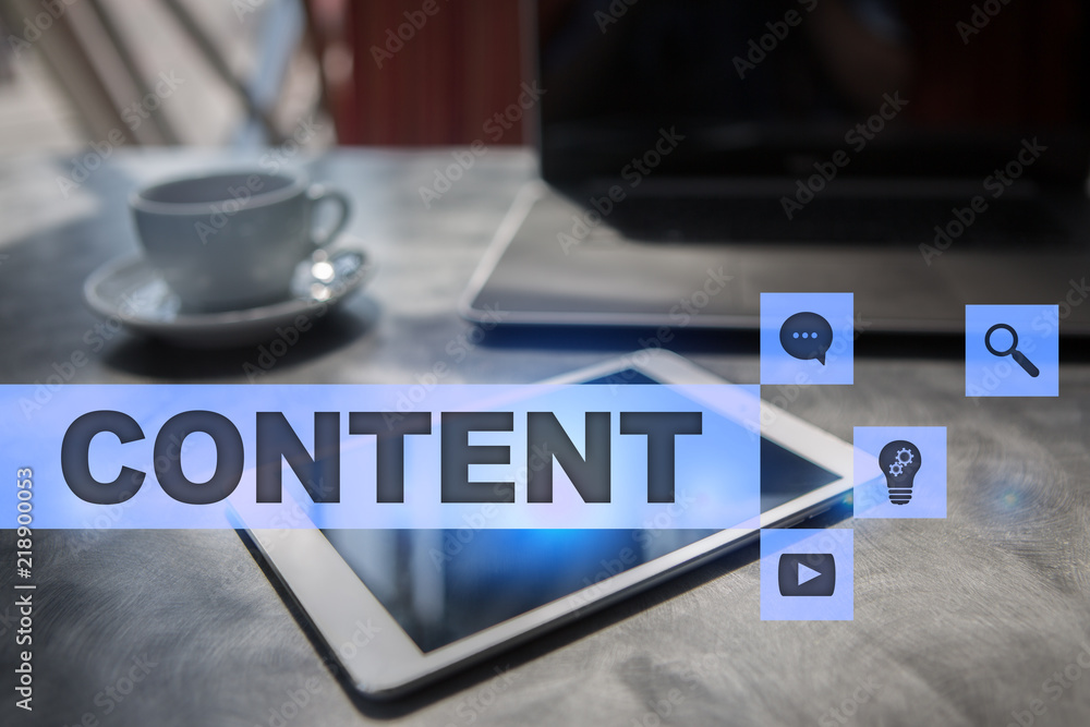 Poster content text on virtual screen. business technology and internet concept.?
