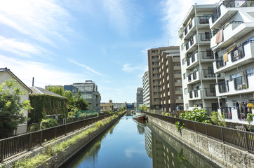 運河のある風景　江東区　東京都