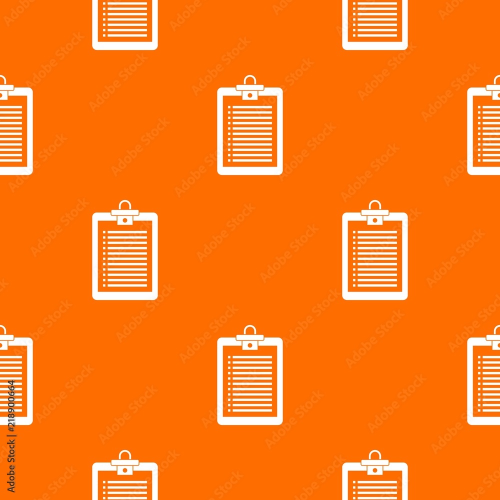 Poster clipboard with check list pattern repeat seamless in orange color for any design. vector geometric i