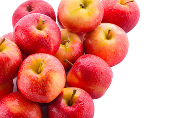 Fresh apples on a white background.