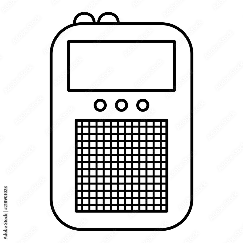 Poster portable radio icon. outline illustration of portable radio vector icon for web design isolated on w