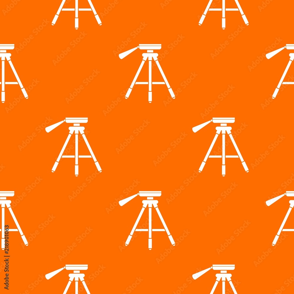 Poster tripod pattern repeat seamless in orange color for any design. vector geometric illustration
