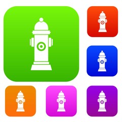 Hydrant set icon in different colors isolated vector illustration. Premium collection