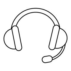 Fototapeta na wymiar Headset icon. Outline illustration of headset vector icon for web design isolated on white background