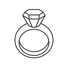 gemstone ring, jewelry related outline icon