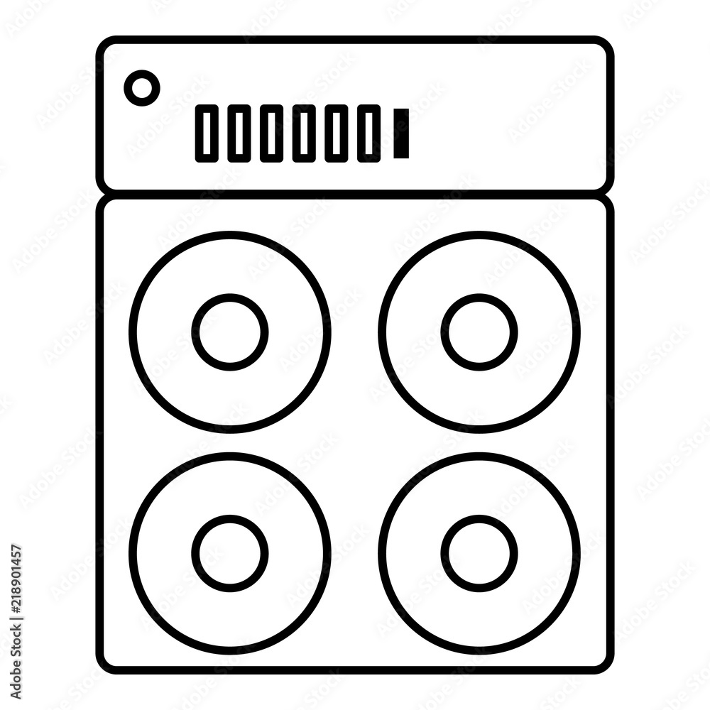Poster speaker box icon. outline illustration of speaker box vector icon for web design isolated on white b