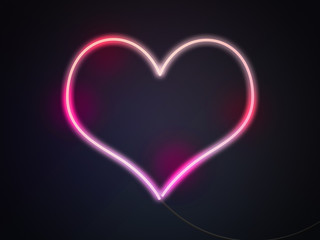 Heart Neon Lights Background