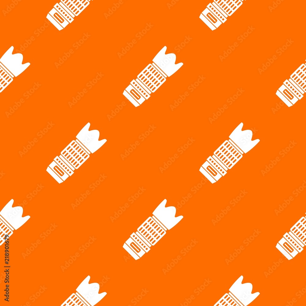 Aufkleber interchangeable lens for camera pattern repeat seamless in orange color for any design. vector geome