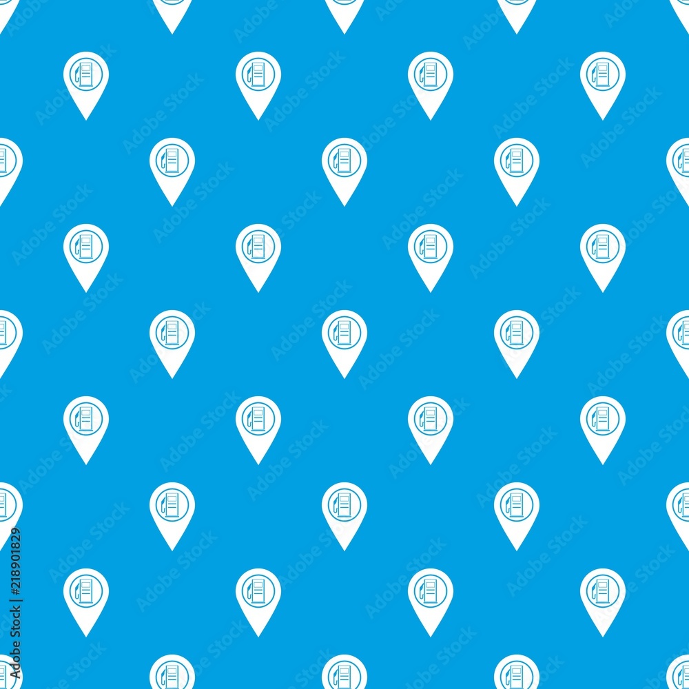 Aufkleber map pointer with gas station symbol pattern repeat seamless in blue color for any design. vector geo