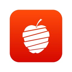 Sliced apple icon digital red for any design isolated on white vector illustration