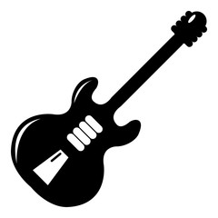 Electric guitar icon . Simple illustration of electric guitar vector icon for web design isolated on white background