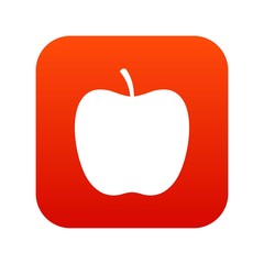 Glossy apple icon digital red for any design isolated on white vector illustration