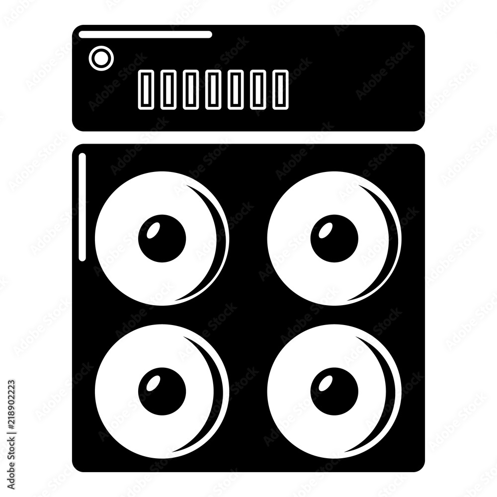Poster speaker box icon . simple illustration of speaker box vector icon for web design isolated on white b