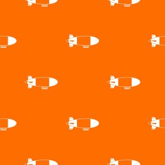 Aerostat airship pattern repeat seamless in orange color for any design. Vector geometric illustration