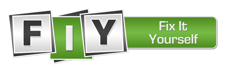 FIY - Fix It Yourself Green Grey Squares Bar 