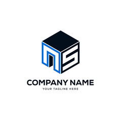 brick building logo design vector, initial letter logo s, n, ns, sn design template