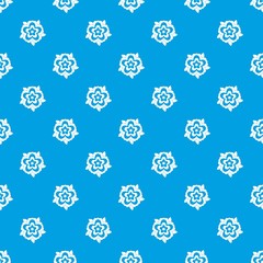 Flower pattern repeat seamless in blue color for any design. Vector geometric illustration