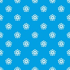 Flower pattern repeat seamless in blue color for any design. Vector geometric illustration