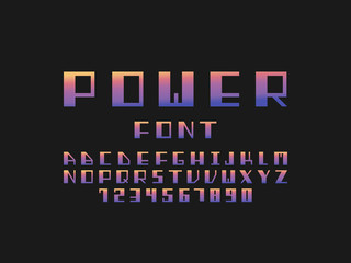 Power font. Vector alphabet 