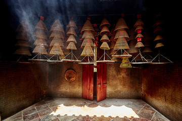 Incense in Man Mo temple in Hong Kong 