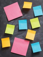 the color paper stickers on black background