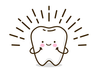 Cute little tooth isolated on white