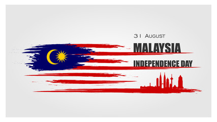 Malaysia INDEPENDENCE DAY and Malaysia flag translation (31 ogos selamat hari merdeka) Ilustration