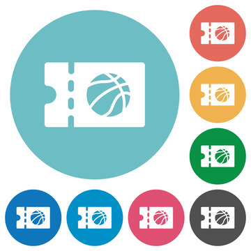 Basketball discount coupon flat round icons