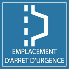 Logo emplacement arrêt urgence.