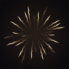 Firework burst isolated on dark background. Vector design element.