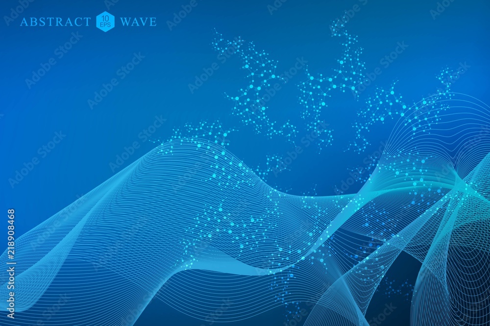 Poster abstract wave element for design.big data visualization background. modern futuristic virtual abstra
