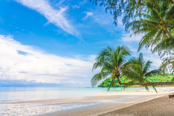 Beautiful Tropical Beach blue ocean background Summer view Sunshine at Sand and Sea Asia Beach Thailand Destinations 