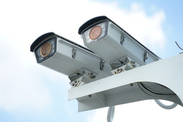 Surveillance cameras on the street