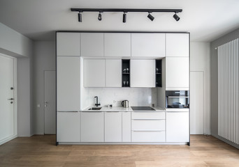 Kitchen in modern style with light walls