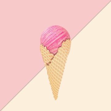 Pink ice cream cone design
