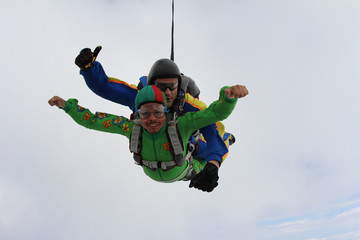 Skydiving. Tandem jump.