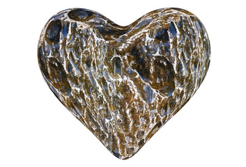 heart from sea pebbles old isolated valentine