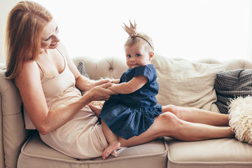 Young mom with her 8 month baby