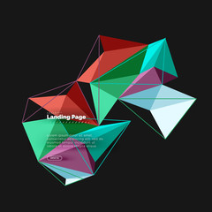 Vector 3d triangle abstract background, polygonal geometric design