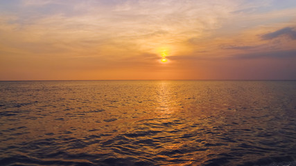 Fototapeta na wymiar Colorful sunset on the Gulf of Siam Phu Quoc,island in Vietnam