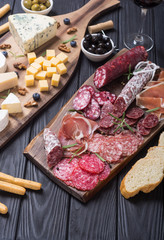 Assortment of cheese and sausages