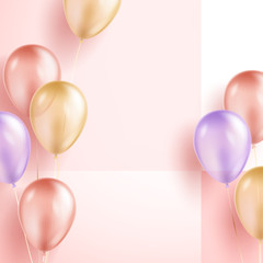 Colorful realistic helium balloons.