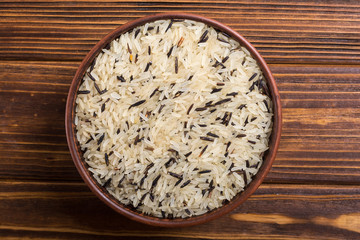 Raw wild rice white and black