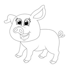 Obraz na płótnie Canvas pig cartoon character vector design isolated on white background