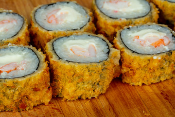 Hot roll with prawn