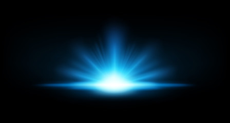 Blue Rays rising on dark background. Suitable for product advertising, product design, and other. Vector Illustration