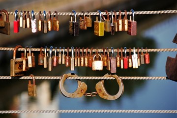 A love lock is a padlock attached to bridges, grids, according to a custom of lovers. This is to...