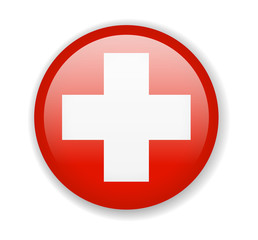 Switzerland flag. Round bright Icon on a white background